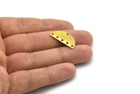 Brass Circle Blank, 24 Raw Brass Semi Circle Blanks With 6 Holes (25x12.5x0.80mm) A0876