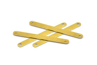 Brass Connector Blank, 50 Raw Brass Connector Blanks (39x3.8mm) A0689
