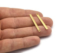Minimalist Rectangle Bar, 60 Raw Brass Bars (35x3x1mm) Brc152--a0830