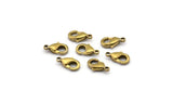 Brass Parrot Clasp, 100 Raw Brass Lobster Claw Clasps (10x5mm) H0501 ( A0364 )