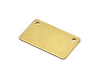 Brass Bracelet Blank, 6 Raw Brass Rectangle Stamping Blanks, Pendants With 2 Holes (30x18x0.80mm) D0261--y019