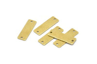 Brass Necklace Bar, 24 Raw Brass Rectangle Stamping Blanks With 2 Holes, Necklace Diy Pendants (25x8x0.80mm) A0776