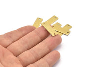 Brass Necklace Bar, 24 Raw Brass Rectangle Stamping Blanks With 2 Holes, Necklace Diy Pendants (25x8x0.80mm) A0776
