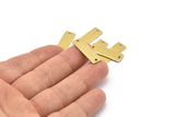 Brass Necklace Bar, 24 Raw Brass Rectangle Stamping Blanks With 2 Holes, Necklace Diy Pendants (25x8x0.80mm) A0776