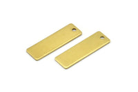 Rectangle Necklace Pendant, 50 Raw Brass Rectangle Stamping Blank,  Pendants (25x8x0.80mm) A0809