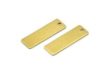 Rectangle Necklace Pendant, 50 Raw Brass Rectangle Stamping Blank,  Pendants (25x8x0.80mm) A0809
