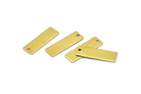 Rectangle Necklace Pendant, 50 Raw Brass Rectangle Stamping Blank,  Pendants (25x8x0.80mm) A0809