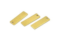 Rectangle Necklace Pendant, 50 Raw Brass Rectangle Stamping Blank,  Pendants (25x8x0.80mm) A0809