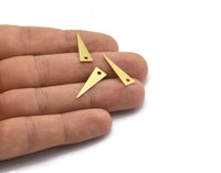 Tiny Triangle Charm, 30 Raw Brass Triangle Charms(23x7x0.60mm)   A0164