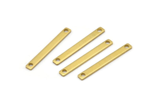 Modest Tiny Jewelry, 30 Raw Brass Bars 2 Holes (28x3x1mm) A0871