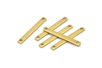 Modest Tiny Jewelry, 30 Raw Brass Bars 2 Holes (28x3x1mm) A0871