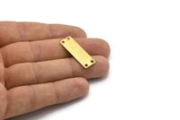 Brass Rectangle Connector, 12 Raw Brass Rectangle Stamping Blanks With 4 Holes, Connectors (30x10x0.80mm) B0096