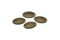 Brass Cambered Connector, 50 Antique Brass Oval Cambered With 2 Hole Connectors (11x7.5mm) K075