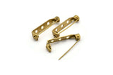 Brass Brooch Pin 20 Raw Brass Brooch Pin Back Base Safety Pin With 3 Holes (26mm) A0456