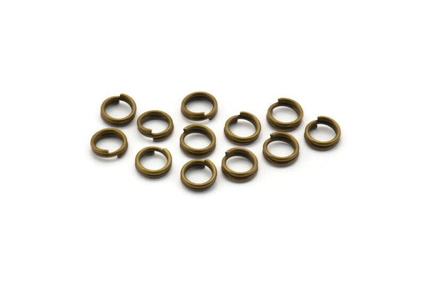 Double Split Ring, 250 Raw Brass Double Jump Rings , Split Rings (6x0.80mm) A0730