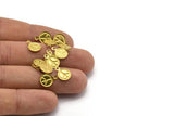 Brass Peace Charm, 100 Raw Brass Peace Sign Charms (8mm) A0516