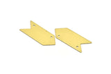 Diy Arrow Necklace, 10 Raw Brass Arrow Stamping Pendants, Tags with 2 Holes (15x35mm) B0035