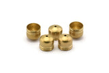 Brass End Cap, 20 Raw Brass Cord Tip End Cap , Cord End - (7x8mm) B0025