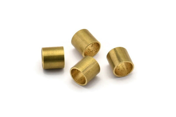 Brass Tube Beads - 24 Raw Brass Industrial Tube Findings, (8x8mm)  A0671