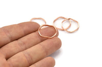 Rose Gold Circle Rings, 12 Rose Gold Lacquer Plated Brass Wavy Circle Rings, Charms (20x0.80x1.5mm) E192 Q0269