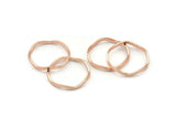 Rose Gold Circle Rings, 12 Rose Gold Lacquer Plated Brass Wavy Circle Rings, Charms (20x0.80x1.5mm) E192 Q0269