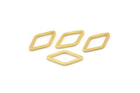 Gold Diamond Connector, 12 Gold Plated Brass Diamond Connectors (9x17x1mm) D0029 Q0056