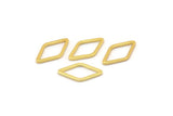 Gold Diamond Connector, 12 Gold Plated Brass Diamond Connectors (9x17x1mm) D0029 Q0056