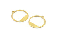 Gold Round Charm, 6 Gold Plated Brass Round Charms With 1 Loop, Pendnats, Earring, Findings (22x0.7mm) BS 2191 Q0735
