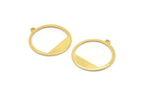 Gold Round Charm, 6 Gold Plated Brass Round Charms With 1 Loop, Pendnats, Earring, Findings (22x0.7mm) BS 2191 Q0735