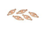 Rose Gold Eye Charm, 12 Rose Gold Plated Brass Eye Connectors With 2 Loops, Pendants, Earrings (18x7x1mm) D1143 Q0875