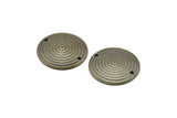 Round Spiral Charm, 10 Antique Brass Round Spiral Charms Findings Connector (20mm) Pen 668 K056
