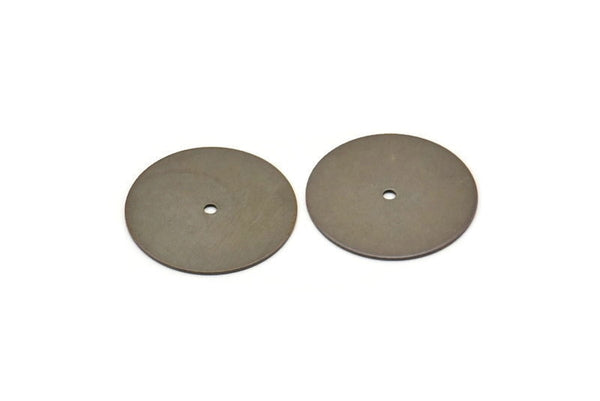 20mm Bead Caps, 20 Antique Brass Round Middle Hole Charms Findings Bead Caps (20mm) Pen 63 K028