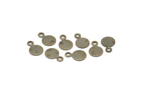 Dark Stamping Tag, 100 Antique Brass Stamping Tags, Connector, Rings  (6mm)  K001