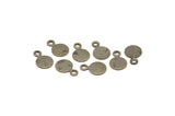 Dark Stamping Tag, 100 Antique Brass Stamping Tags, Connector, Rings  (6mm)  K001