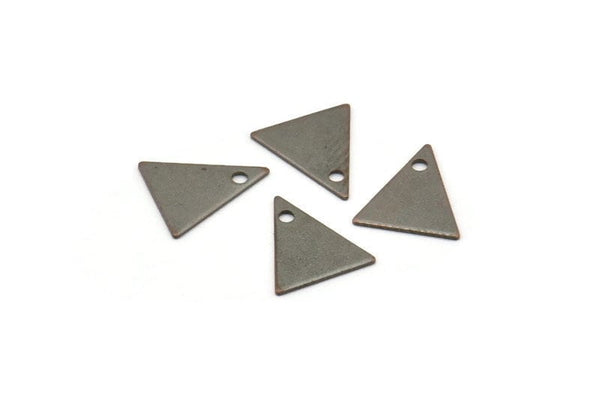 Pirinç Üçgen Tılsım, 50 Antik Pirinç Üçgen Tılsım (10x9mm) K094