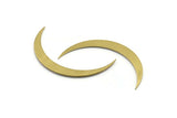 Brass Moon Blank, 12 Raw Brass Crescent Shaped Moon Blanks (44x6x0.80mm) Moon13