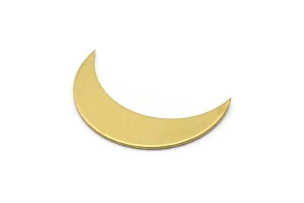 Brass Moon Crescent, 10 Raw Brass Crescent Shaped Moon Blanks (30x8x0.80mm) Moon6