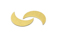 Moon Phase Blank, 10 Raw Brass Crescent Shaped Blanks (30x11x0.80mm) Moon7