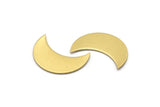 Crescent Moon Phase, 10 Raw Brass Moon Blanks (25x10x0.80mm) Moon3