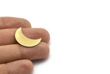 Crescent Moon Phase, 10 Raw Brass Moon Blanks (25x10x0.80mm) Moon3
