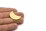 Moon Phase Blank, 10 Raw Brass Crescent Moon Blanks (30x15x0.80mm) Moon8