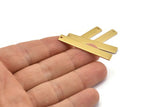 Brass Necklace Bar, 12 Raw Brass Rectangle Stamping Blanks With 1 Hole, Earrings, Pendants, (41x6x1mm) D0835