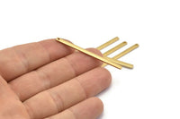 Brass Necklace Bar, 24 Raw Brass Stick Neckalce Bars With 1 Hole, Findings, Earrings (47x2.5x1.2mm) D1155
