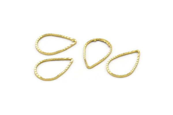 Brass Drop Connector, 50 Raw Brass Drop Charms, Connectors (16x11mm) M03  A0570