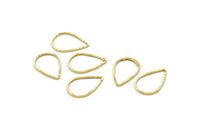 Brass Drop Connector, 50 Raw Brass Drop Charms, Connectors (16x11mm) M03  A0570