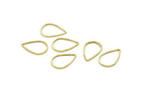 Brass Drop Connector, 50 Raw Brass Drop Charms, Connectors (16x11mm) M03  A0570
