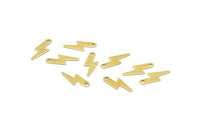 Brass Lightening Charm, 50 Raw Brass Lightening Bolt Charms (14x5mm) Brs 1450 A0466