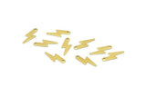Brass Lightening Charm, 50 Raw Brass Lightening Bolt Charms (14x5mm) Brs 1450 A0466