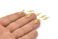 Brass Lightening Charm, 50 Raw Brass Lightening Bolt Charms (14x5mm) Brs 1450 A0466