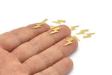 Brass Lightening Charm, 50 Raw Brass Lightening Bolt Charms (14x5mm) Brs 1450 A0466